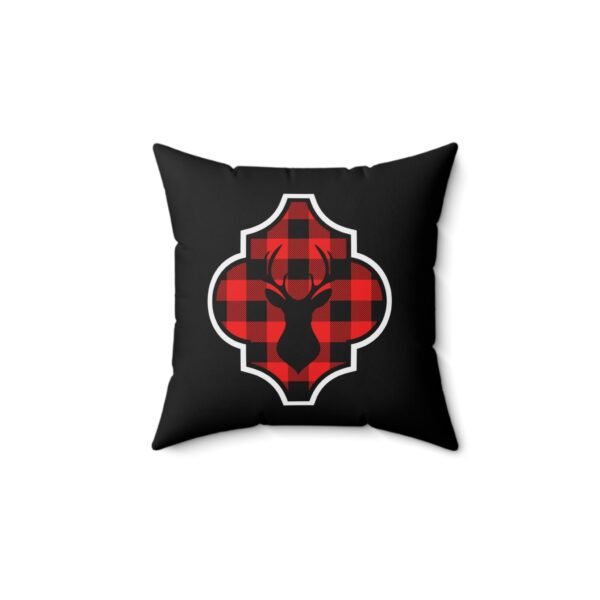 Black and white plaid deer Spun Polyester Square Pillow