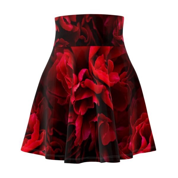 Red and Black Floral Skater Skirt - Women's Apparel, Fashion Clothing, Cute A-Line Mini Skirt, Casual Flare Skirt - Image 4