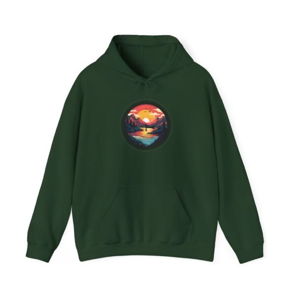 Colorful lake fishing Unisex Hooded Sweatshirt - Image 23