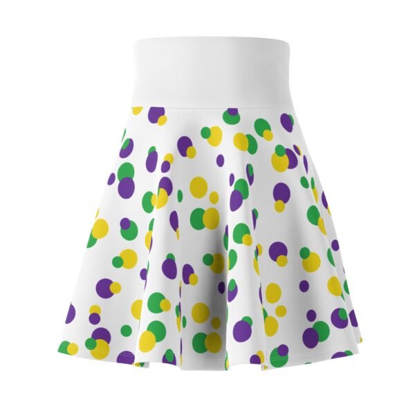 Mardi Gras Polka Dot Skater Skirt, Women's Carnival Fashion, Fun Flared Mini Skirt, Dance Party Outfit, Festival Clothing - Image 5