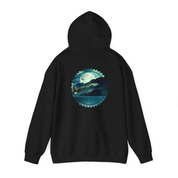 Eagle Full Moon Mountain Hoodie, Nature Lover Gift, Wildlife Sweatshirt, Outdoor Adventure Clothing, Unisex Hooded Jumper - Image 4