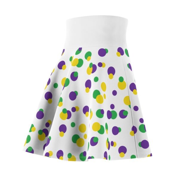 Mardi Gras Polka Dot Skater Skirt, Women's Carnival Fashion, Fun Flared Mini Skirt, Dance Party Outfit, Festival Clothing - Image 4