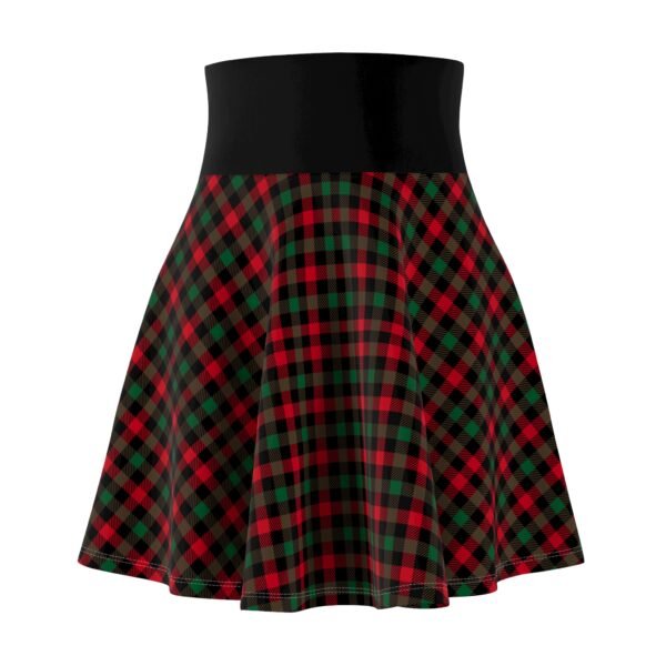 Christmas Plaid Skater Skirt, Festive Party Holiday Skirt, Women's Xmas Mini Skirt, Red Green Plaid Flare Skirt, Christmas Party Outfit,