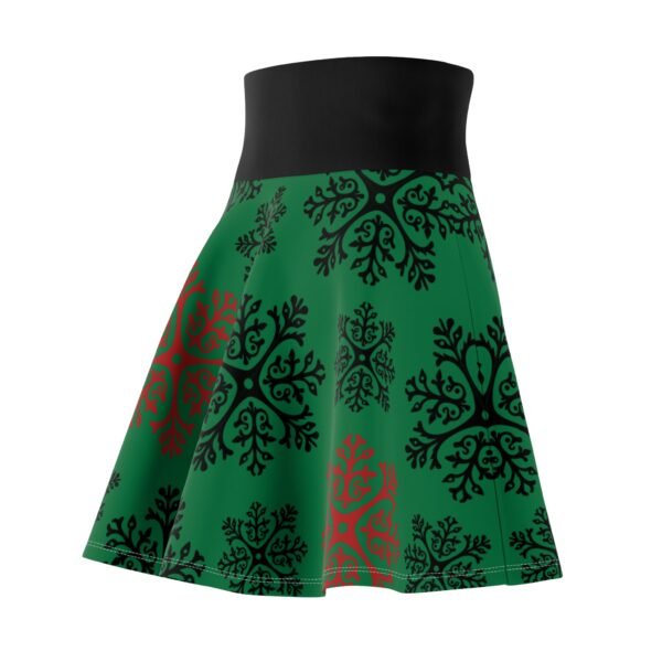 Christmas Snowflake Skater Skirt, Winter Holiday Women's Clothing, Festive Xmas Outfit, Cute Flare Skirt, Seasonal Apparel, Snow Patterned - Image 4