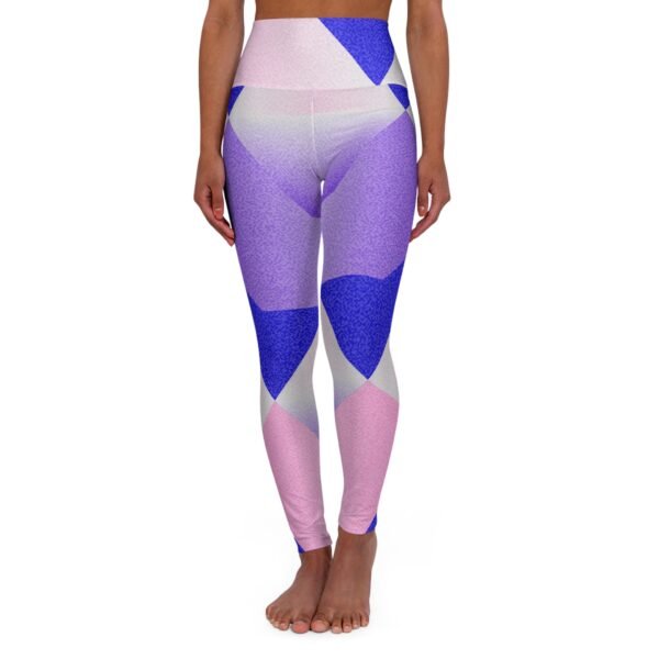 Yoga Leggings, Pink White Blue, Fun High Waisted Workout Pants, Exercise Tights, Fitness Apparel, Stretchy Pilates Bottoms