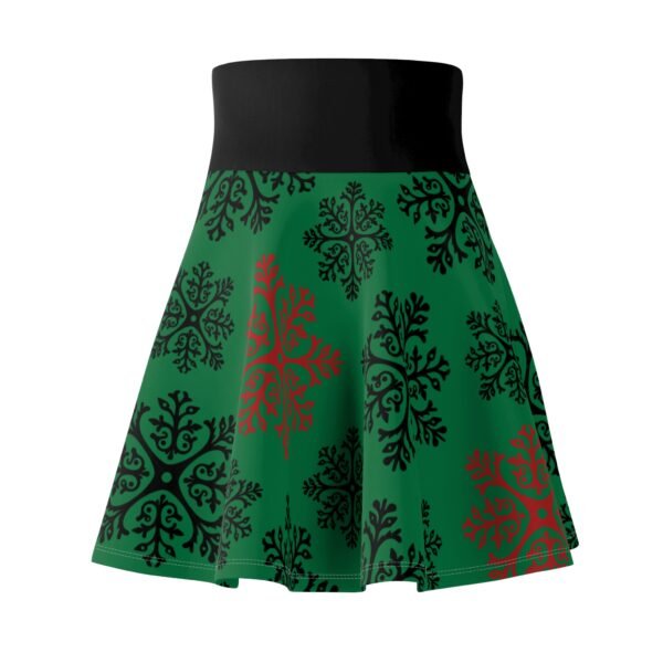 Christmas Snowflake Skater Skirt, Winter Holiday Women's Clothing, Festive Xmas Outfit, Cute Flare Skirt, Seasonal Apparel, Snow Patterned - Image 2