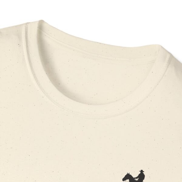 Men's horse riding into sunset Softstyle T-Shirt - Image 17