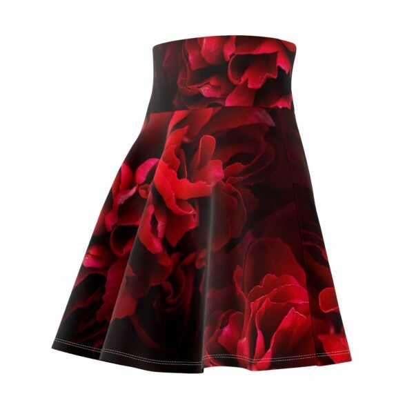 Red and Black Floral Skater Skirt - Women's Apparel, Fashion Clothing, Cute A-Line Mini Skirt, Casual Flare Skirt - Image 7