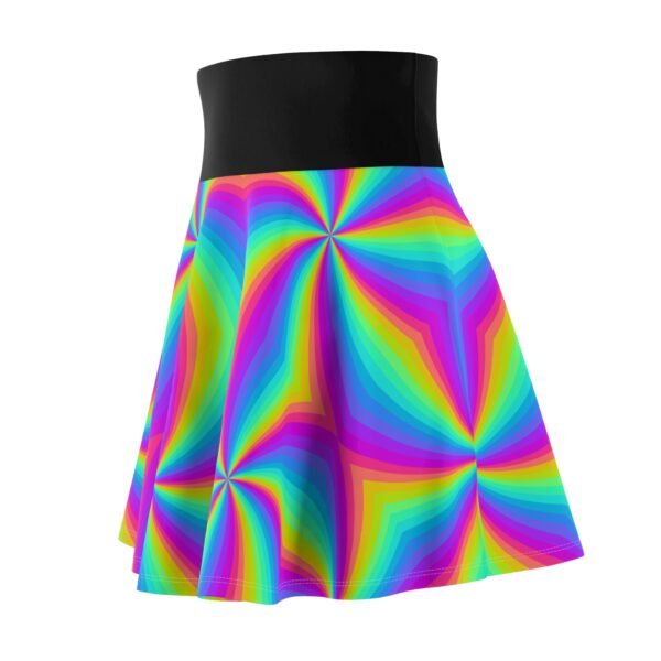 Colorful Kaleidoscope Women's Skater Skirt, Bright Pink Green Blue Patterned Stylish Apparel, Fun Flared Mini Skirt, Festive Party Outfit, - Image 5