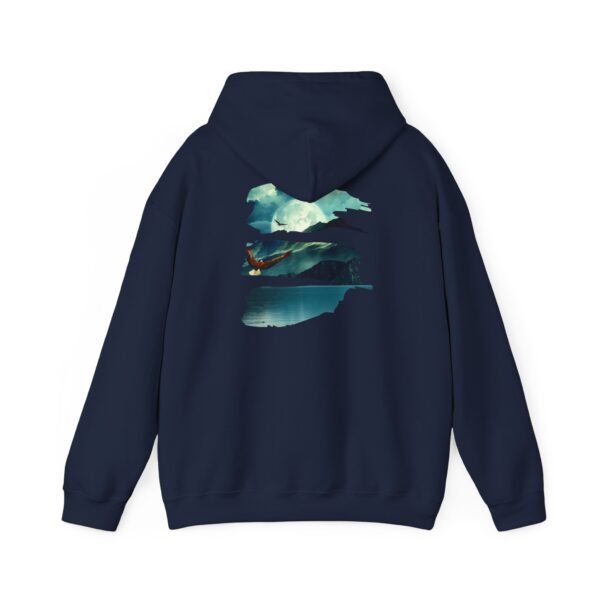 Eagle Moon Mountain Hoodie, Nature Lover Gift, Outdoor Adventure Sweatshirt, Wilderness Graphic Jumper, Animal Lover Pullover, Night Sky - Image 39