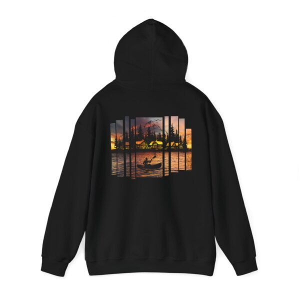 Sunset Canoeing Hoodie, Lake Sunset Sweatshirt, Outdoor Adventure Hooded Jumper, Nature Lover Gift, Serene Lake Hoodie, Unisex Outdoor - Image 14