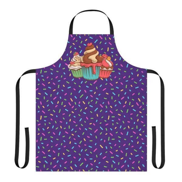 bright colored confetti and cupcake pattern bakers apron 5 color straps - Image 13