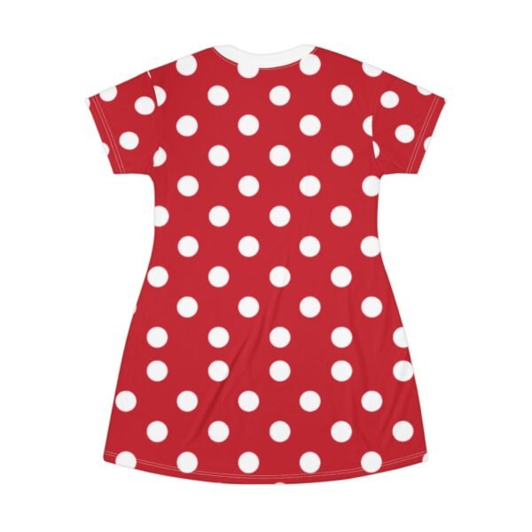 Polka Dot T-Shirt Dress, Red and White Dress, Cute Summer Dress, Casual Polka Dot Dress, Women's Tshirt Dress - Image 4