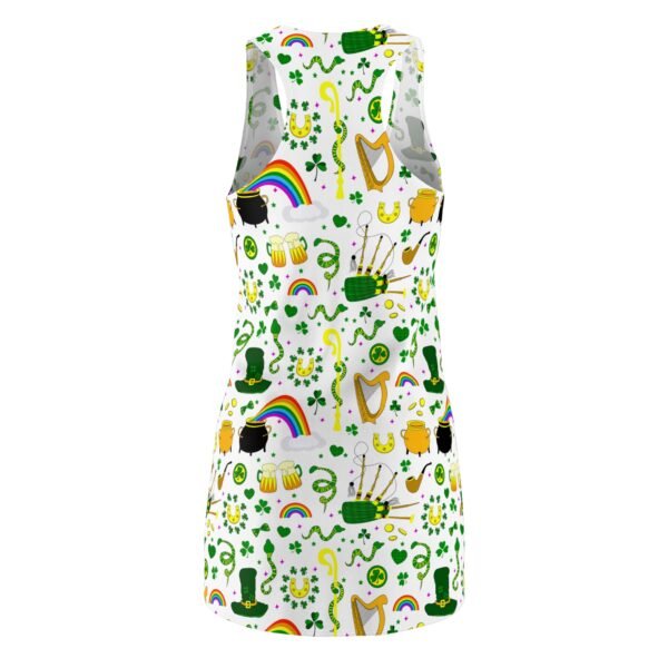 St Patrick's Day Racerback Dress, pot of gold Pattern Dress, Women's St Patty's Day Dress, Shamrock Print Dress - Image 5