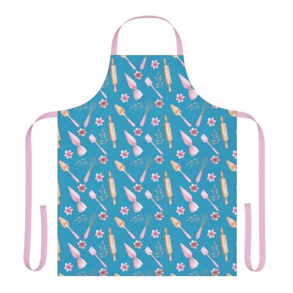 Apron, 4-Color Straps - Turquoise, Pink, Beige Bakery Pattern Kitchen Cooking Apron, Adjustable Neck Strap, Gift for Bakers, Cooking - Image 13