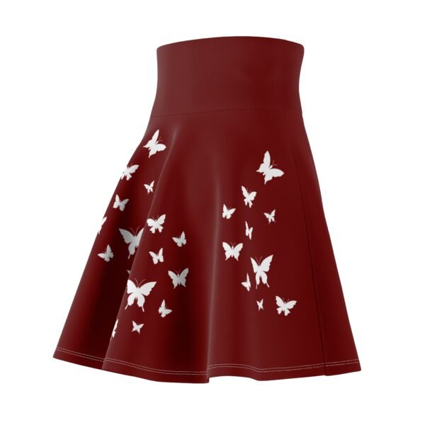 Red Skater Skirt, White Butterflies, Women's A-Line Apparel, Cute Fashion Clothing, Romantic Midi Skirt - Image 8