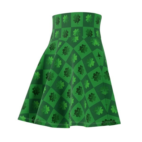 Shamrock Skater Skirt, St Patricks Day Women's Fashion, Lucky Clover A-Line Skirt, Green Holiday Apparel, Irish Festival Outfit, Spring - Image 6