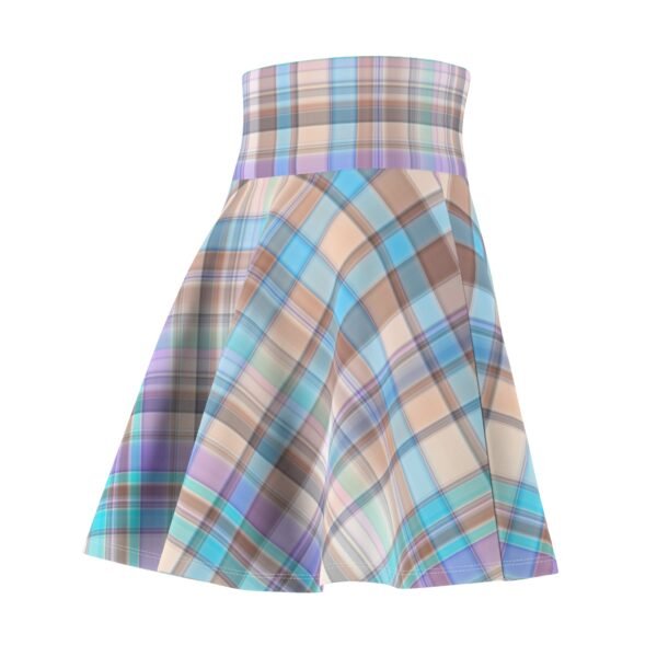 Spring Plaid Women's Skater Skirt, Plaid Skirt, Spring Fashion Skirt, Womens A-Line Skirt, Gift for Her, Spring Plaid Flare Skirt - Image 4