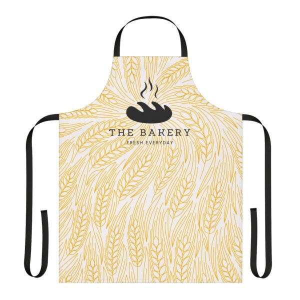 Apron, Bakery Wheat Pattern with Bread Loaf and Bakery Quote Personalized, Kitchen Cooking Gift, Custom Chef Apron, Baking Lover Gift, - Image 2