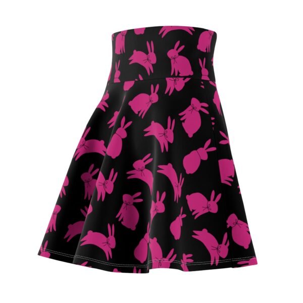 Bunny Skater Skirt, Easter Spring Women's Skater Skirt, Black Pink Skirt, Cute Rabbit Skirt, Flare Mini Skirt - Image 8