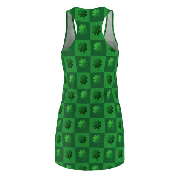 Clover Racerback Dress, St Patricks Day Women's Dress, Shamrock Sleeveless Dress, Green Clover Tank Dress, Irish Festival Outfit - Image 5