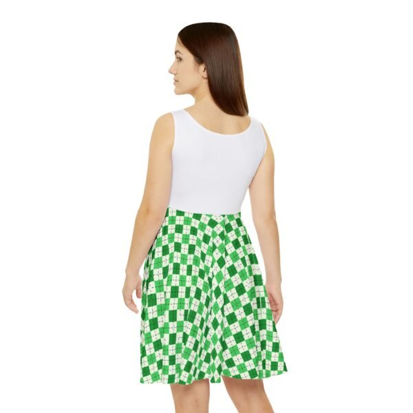 Irish Kiss Me Skater Dress - St. Patricks Day, Green Shamrock Women's Dress, Lucky Clover Print, Irish Pride Outfit - Image 7