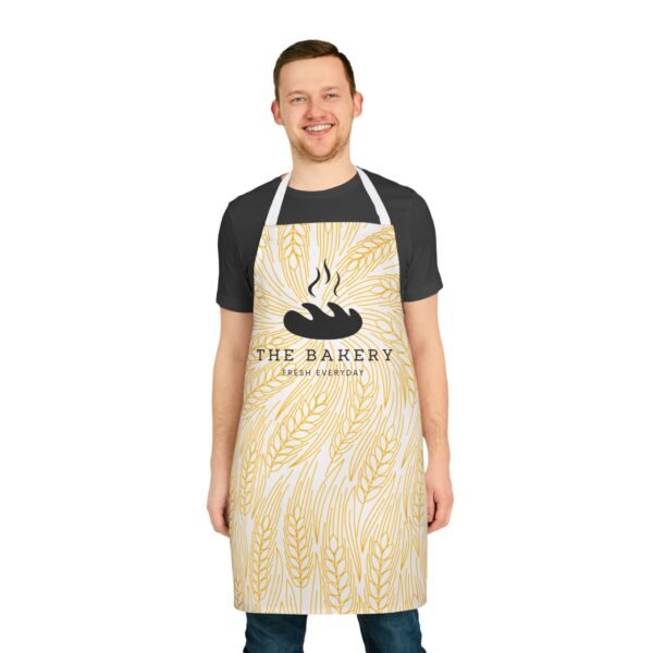 Apron, Bakery Wheat Pattern with Bread Loaf and Bakery Quote Personalized, Kitchen Cooking Gift, Custom Chef Apron, Baking Lover Gift, - Image 6