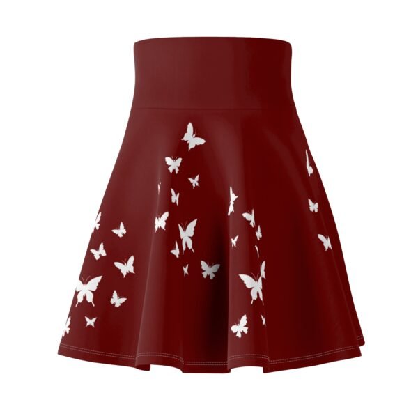 Red Skater Skirt, White Butterflies, Women's A-Line Apparel, Cute Fashion Clothing, Romantic Midi Skirt - Image 6