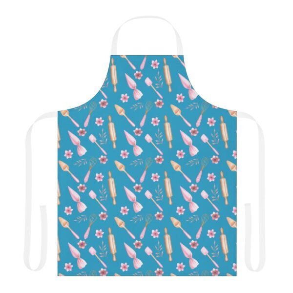 Apron, 4-Color Straps - Turquoise, Pink, Beige Bakery Pattern Kitchen Cooking Apron, Adjustable Neck Strap, Gift for Bakers, Cooking - Image 5