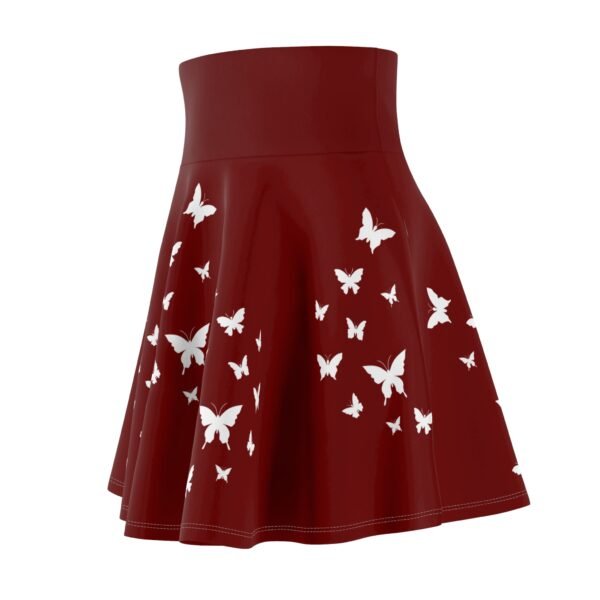 Red Skater Skirt, White Butterflies, Women's A-Line Apparel, Cute Fashion Clothing, Romantic Midi Skirt - Image 7