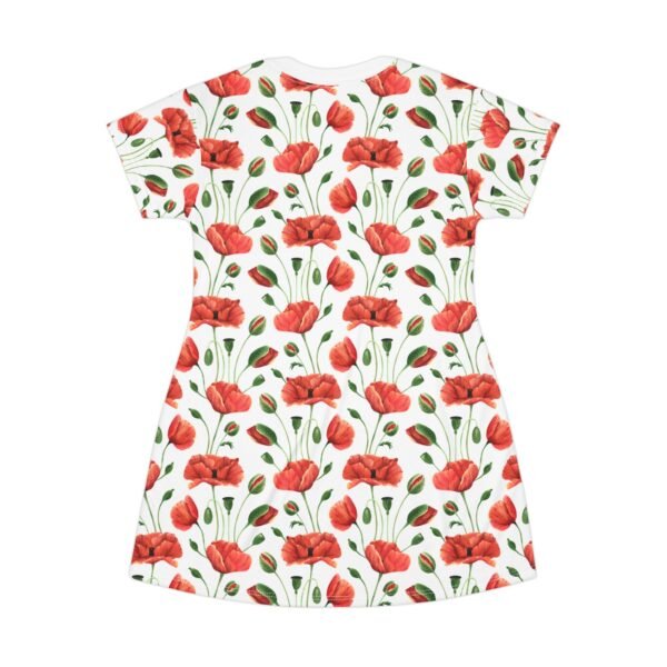 Floral T-Shirt Dress, Cute Spring Dress, Women's Casual Dress, Floral Print, Summer Fashion - Image 5