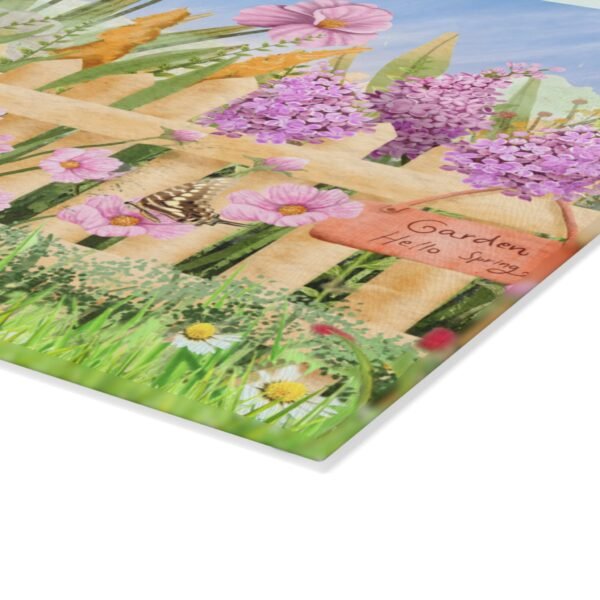 Spring in Bloom Glass Cutting Board - Floral Kitchen Decor, Flower Glass Chopping Board, Botanical Cheese Plate, Nature Serving Tray, Garden - Image 4