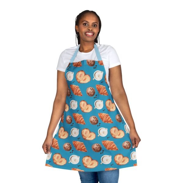 bakery pattern on turquoise apron 5 strap colors
