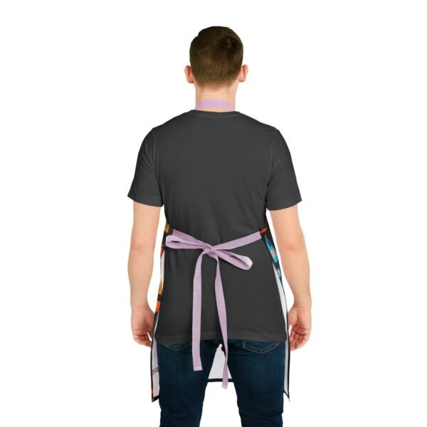 Apron, Cleaning Supplies Pattern Apron for Housekeeping, Colorful Kitchen Cooking Smock with 5-Color Straps, Home Cleaning Apron, - Image 19