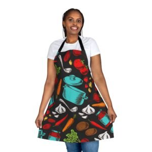 cooking pot and veggies apron