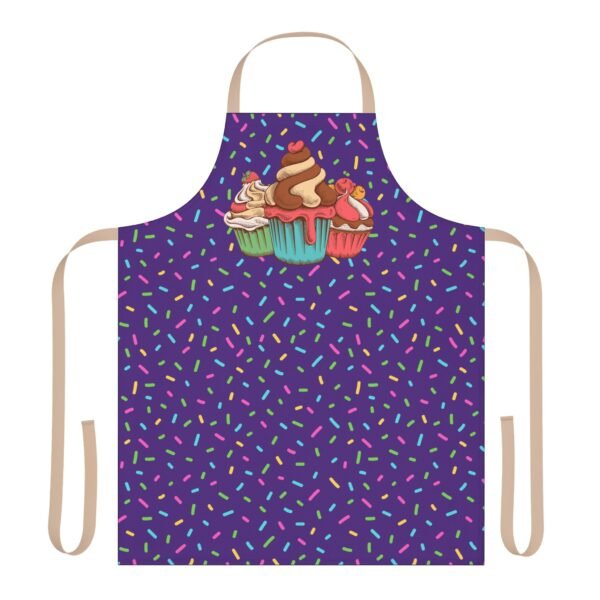 bright colored confetti and cupcake pattern bakers apron 5 color straps - Image 9
