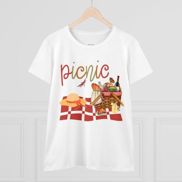 Picnic Cotton Women's Tee, Spring Vintage Shirt, Outdoor Rustic Top, Nature Lover Gift, Floral Graphic T-Shirt - Image 3