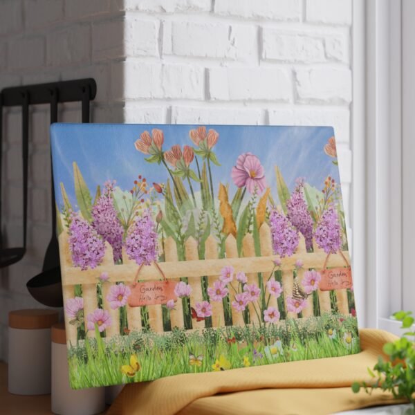 Spring in Bloom Glass Cutting Board - Floral Kitchen Decor, Flower Glass Chopping Board, Botanical Cheese Plate, Nature Serving Tray, Garden - Image 10