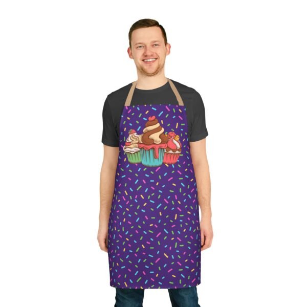 bright colored confetti and cupcake pattern bakers apron 5 color straps - Image 10