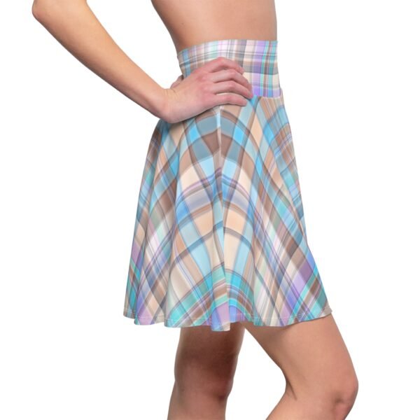 Spring Plaid Women's Skater Skirt, Plaid Skirt, Spring Fashion Skirt, Womens A-Line Skirt, Gift for Her, Spring Plaid Flare Skirt - Image 7