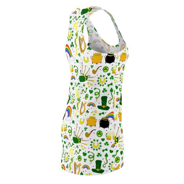 St Patrick's Day Racerback Dress, pot of gold Pattern Dress, Women's St Patty's Day Dress, Shamrock Print Dress - Image 7