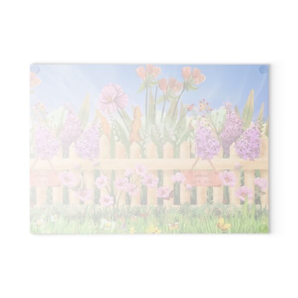 Spring in Bloom Glass Cutting Board - Floral Kitchen Decor, Flower Glass Chopping Board, Botanical Cheese Plate, Nature Serving Tray, Garden - Image 3