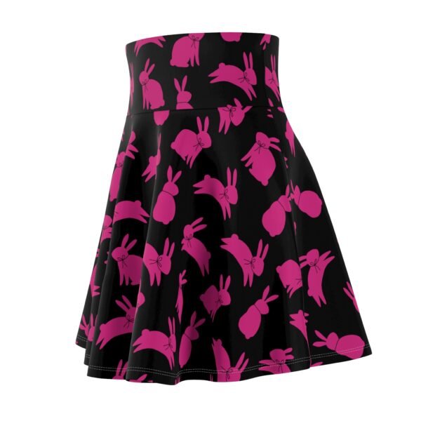 Bunny Skater Skirt, Easter Spring Women's Skater Skirt, Black Pink Skirt, Cute Rabbit Skirt, Flare Mini Skirt - Image 7