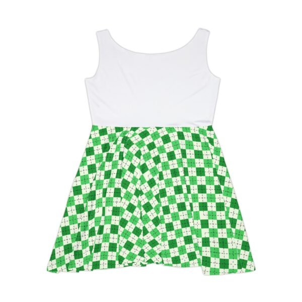 Irish Kiss Me Skater Dress - St. Patricks Day, Green Shamrock Women's Dress, Lucky Clover Print, Irish Pride Outfit - Image 5