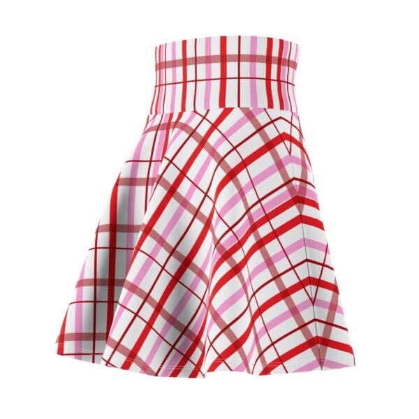 Plaid Skater Skirt, Red Pink Checkered Plaid Skirt, Spring Picnic A-Line Mini Skirt, Women's Fashion Apparel, Cute Casual Skirt, Elastic - Image 7