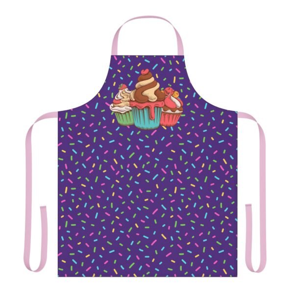 bright colored confetti and cupcake pattern bakers apron 5 color straps - Image 17