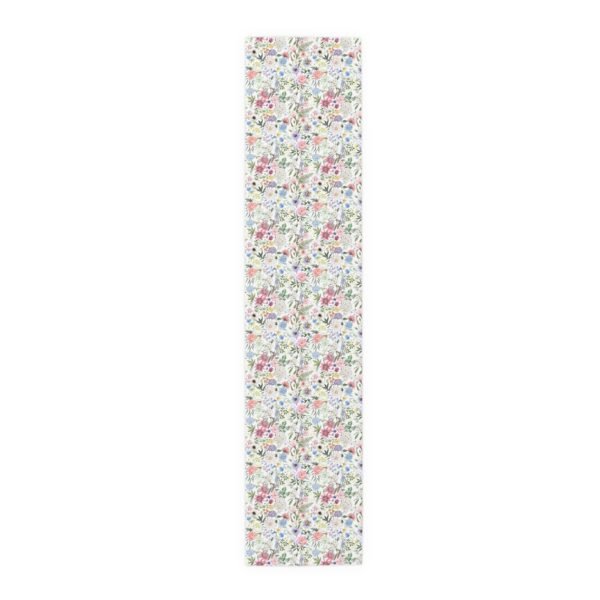 Spring Flowers Table Runner, Floral Cotton Fabric Dining Decor, Kitchen Table Linens, Home Decor Gift, - Image 2