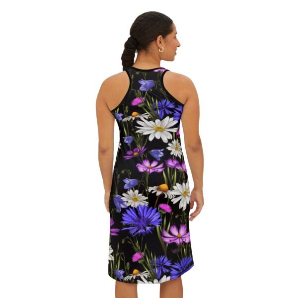 Spring Floral Women's Racerback Dress - Casual and Evening Wear, Flower Print Sundress, Summer Outfit, Party Attire, Sleeveless Midi Dress - Image 6