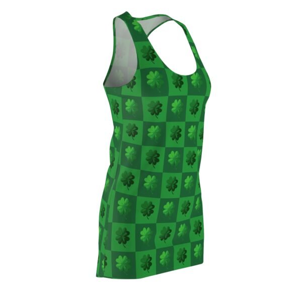 Clover Racerback Dress, St Patricks Day Women's Dress, Shamrock Sleeveless Dress, Green Clover Tank Dress, Irish Festival Outfit - Image 6