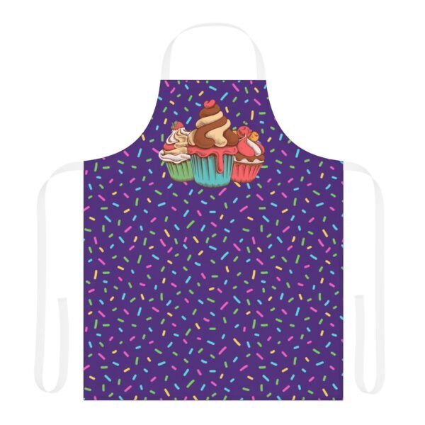bright colored confetti and cupcake pattern bakers apron 5 color straps - Image 5